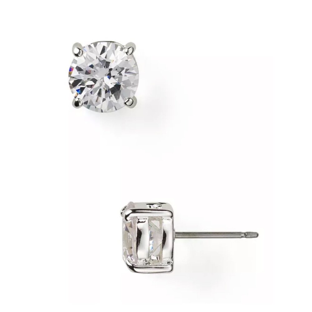 Lauren Ralph Lauren Cubic Zirconia Stud Earrings, 6mm Clear Crystal Round Stud